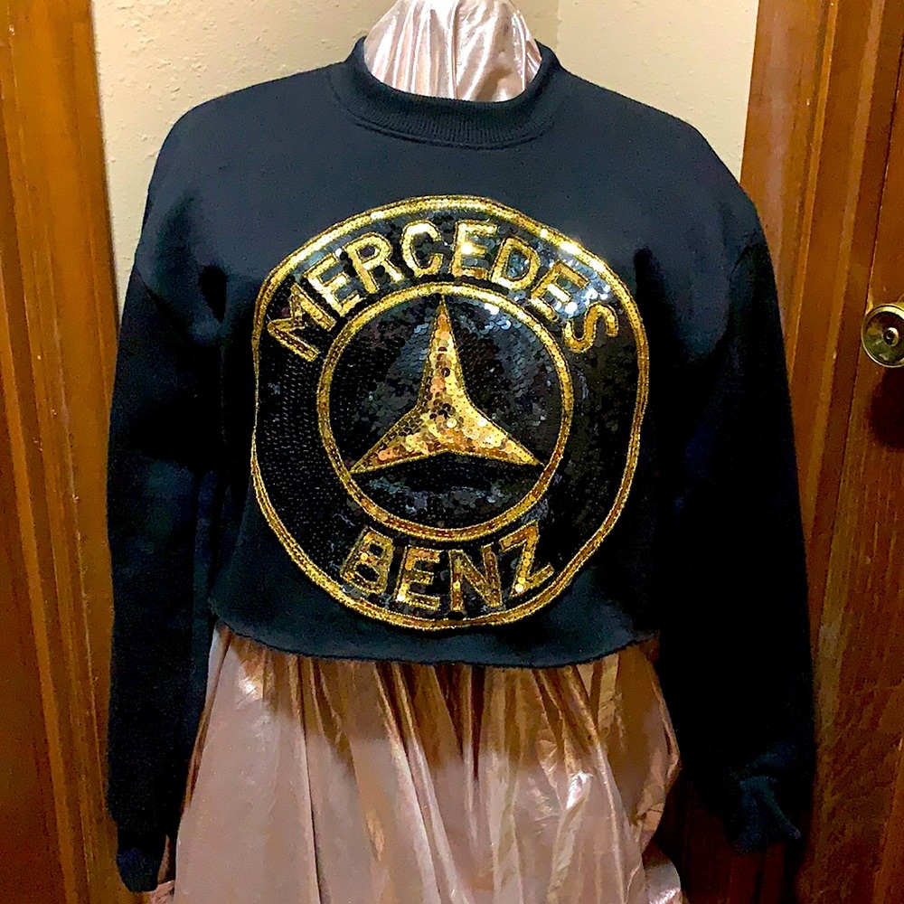 Mercedes Benz sweater crop top!! Super cute!
